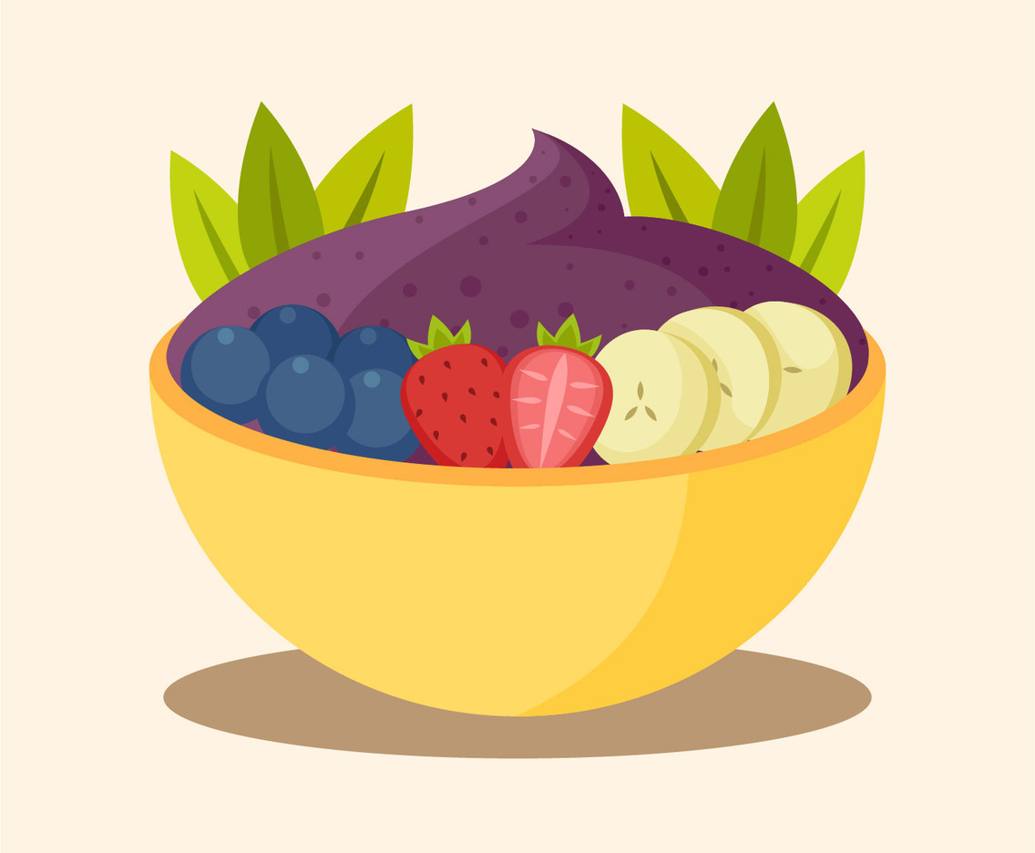color acai bowl