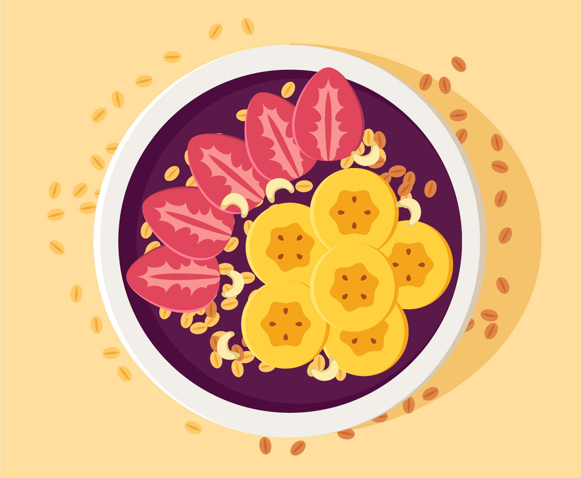 color acai bowl