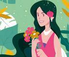 Girl With Flowers