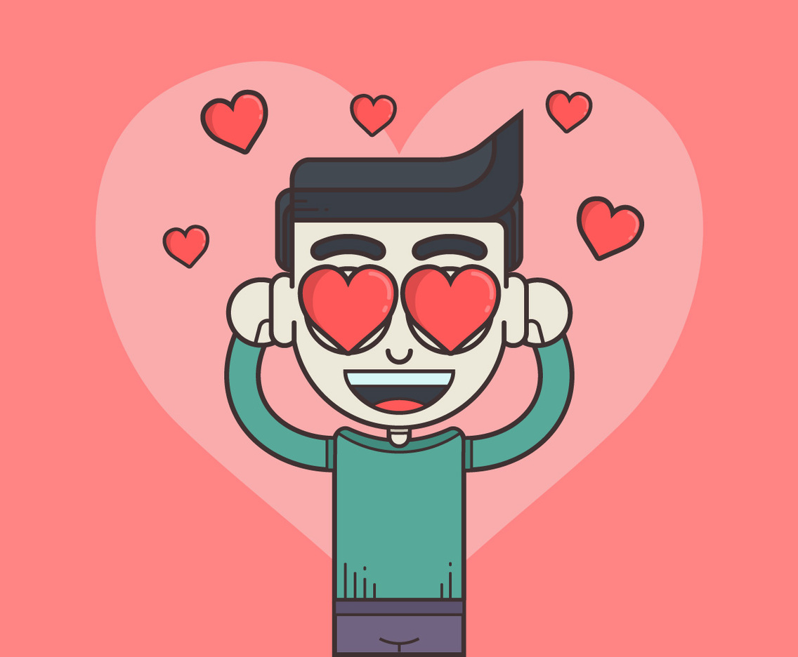 Boys with heart eyes