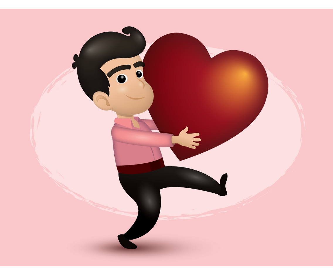 Boy Holding Big Heart