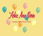 Feliz Ano Novo Hand Lettering Vector