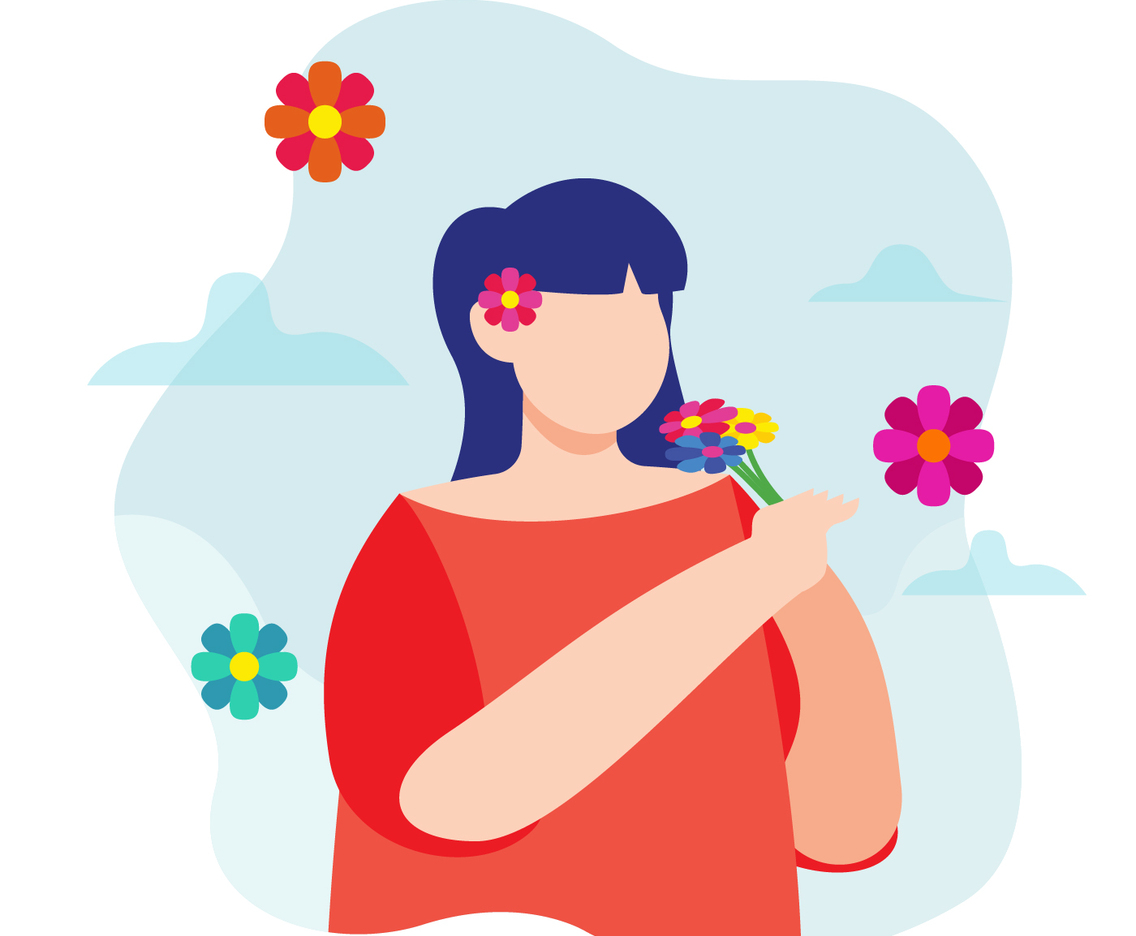Girl with flowers