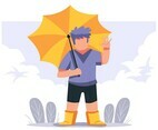 Boy Holding Umbrella