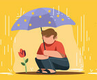 Boy Holding Umbrella