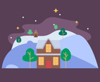 House Winter Landscape
