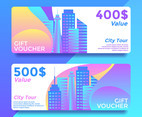 City Tour Gift Card Voucher Templates Vector