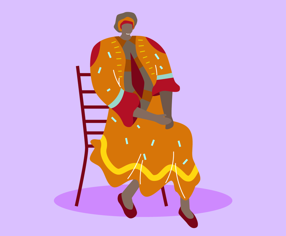 Beatiful Woman In Kaftan Vectors