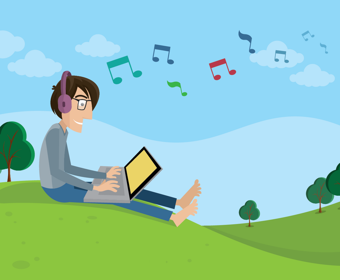 Man Listening Music
