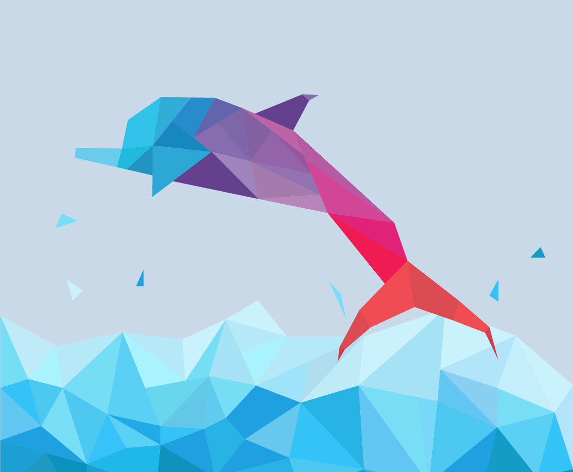 Geometric Simple Shape Animals Vector Illustration