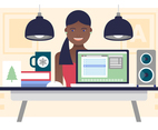 Vector Designer's Desktop Illustration