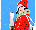 Model Portrait In Winter Outdoors