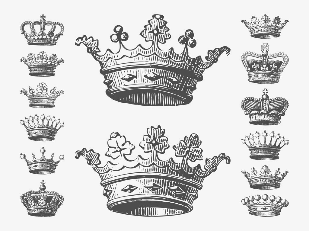 Crowns Drawings Vector Art & Graphics | freevector.com