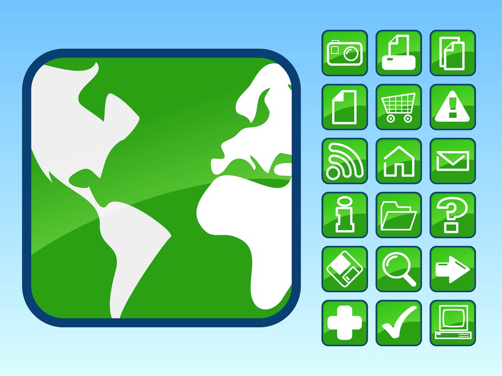 Glossy Icons Footage