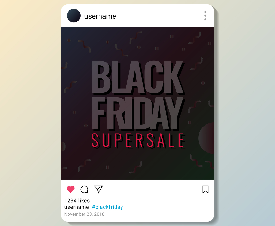 Black Friday Supersale Poster Design On Media Social Post Template