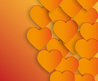 Glowing Hearts Background Vector