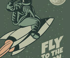 Vintage Moon Travel Poster