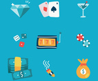 Colorful Las Vegas Doodled Icons