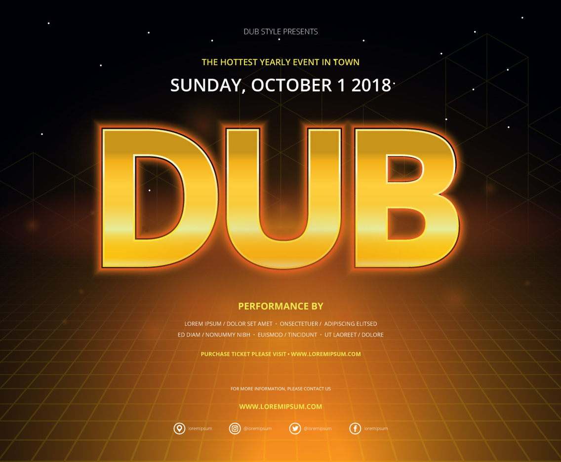 Retro Party and Gathering Poster Template