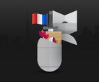 French Armistice Day Illustration, with France Flag, Europe. War and Veteran Illustration. French  flag.