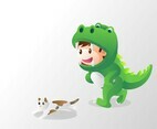 kids in dinosaur costum