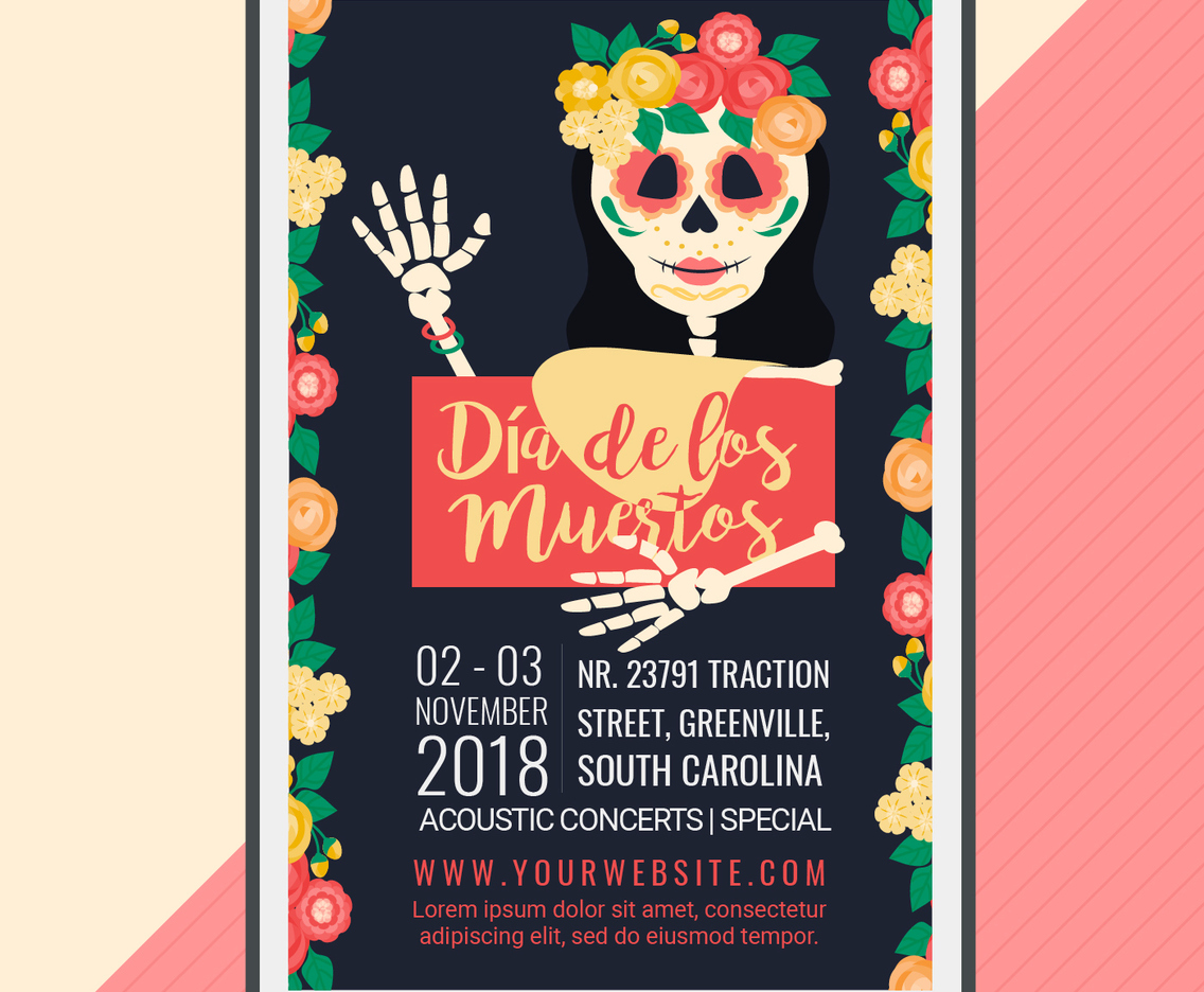 Vector Day of the Dead Event Poster