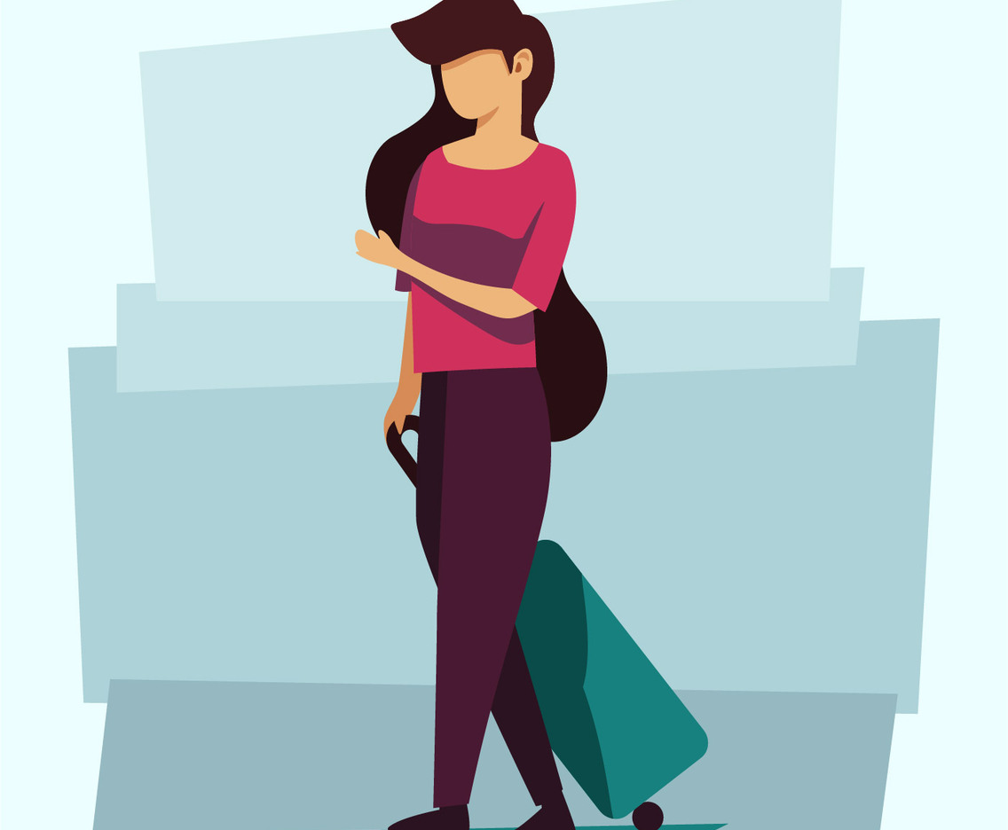 woman with suitcase