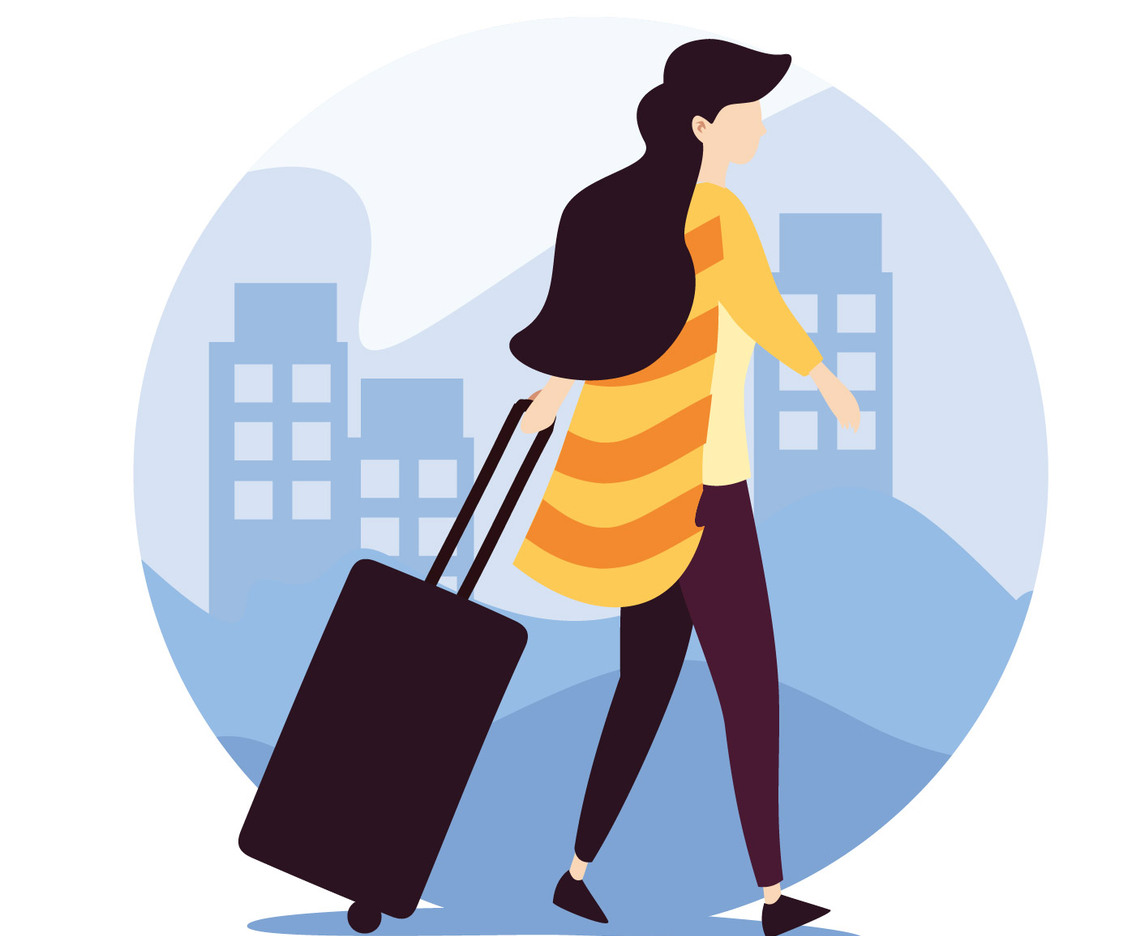 woman with suitcase