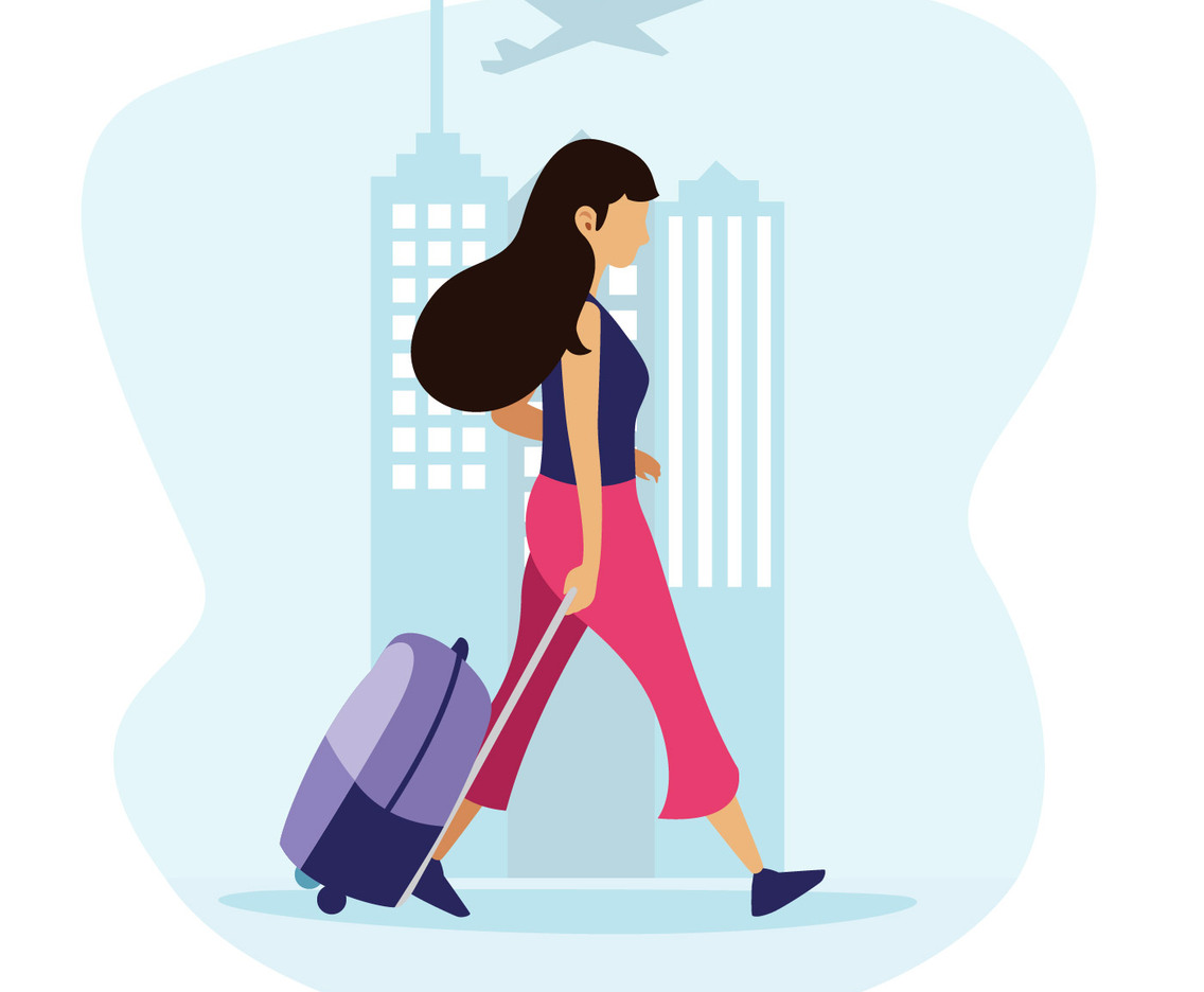 woman with suitcase