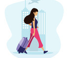 woman with suitcase