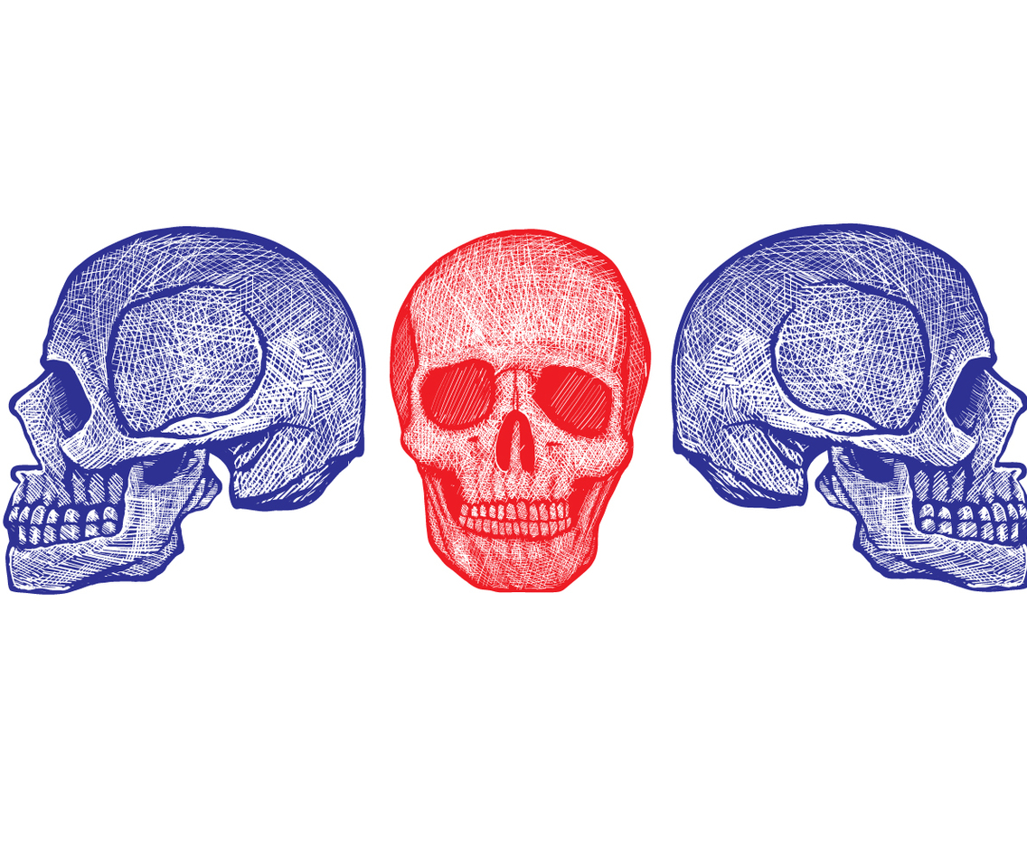 Skeleton Linocut