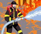 Firefighter Holding Hose