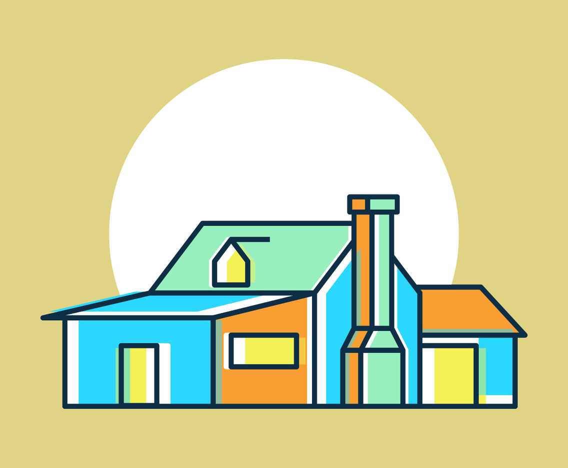 Unique House Exterior Watercolor Vectors