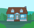 Unique House Exterior Watercolor Vectors