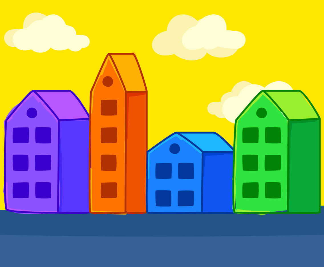 Unique House Exterior Watercolor Vectors