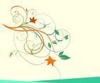 Free Cute Swirly Floral Vector Wallpaper
