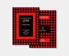 Buffalo Plaid Invitation Vector Template