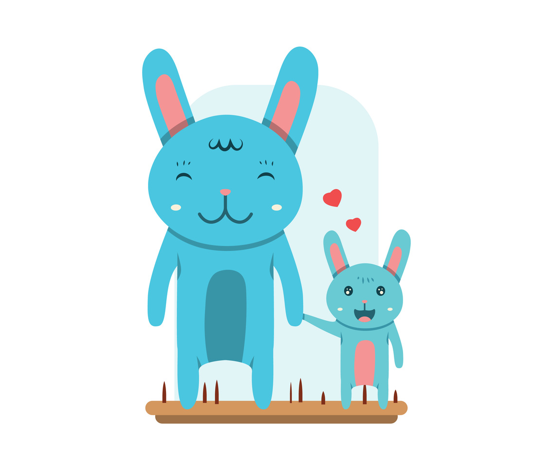 Animal mom and baby vector