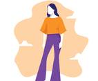 Woman bell bottoms, flare jeans