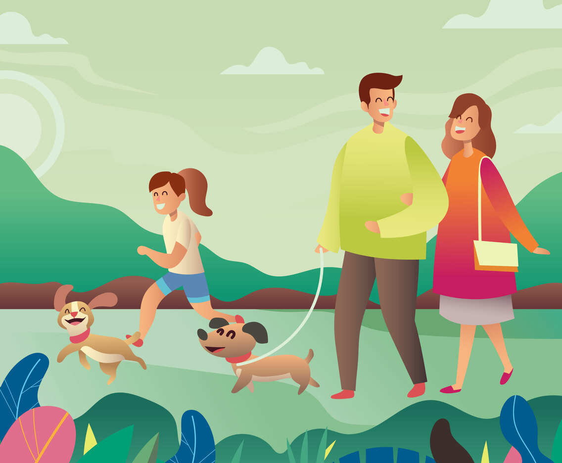 Happy Dog Family