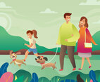 Happy Dog Family