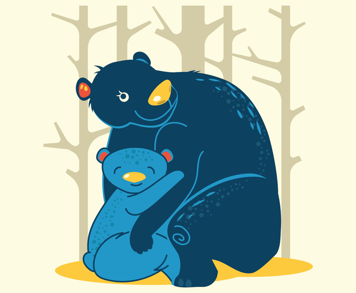 Illustration of Mommy bears with their babies
