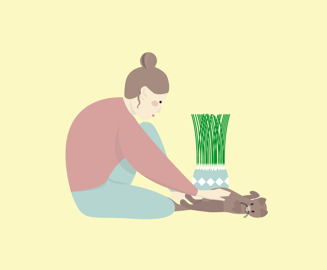 Girl With Brown Cat