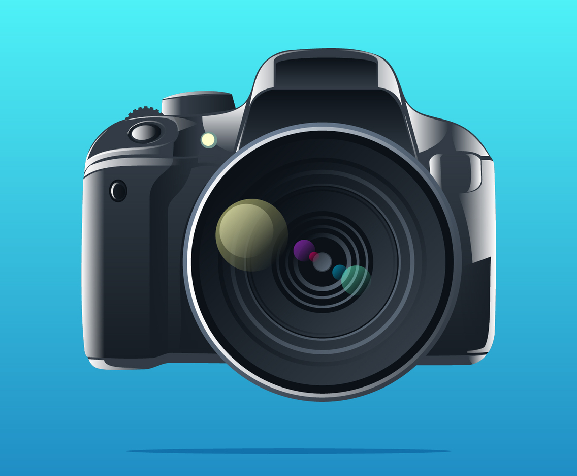 Realistic DSLR Camera Vector