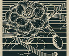 Desert Flower Linocut