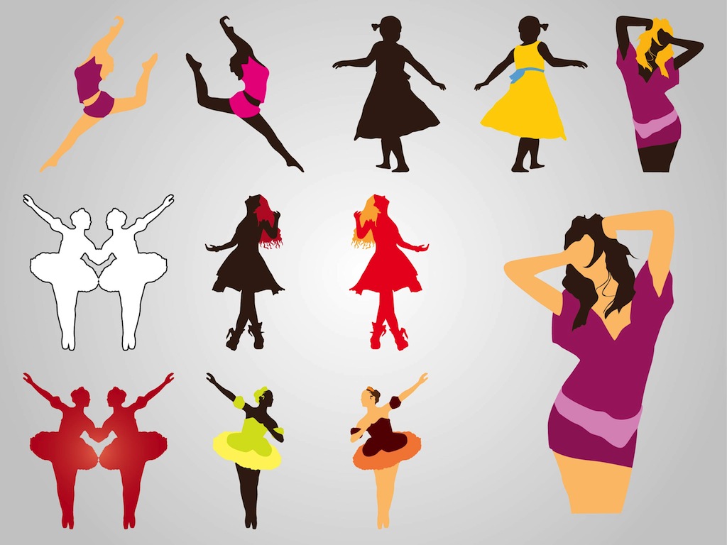 Dancing Girls Silhouettes