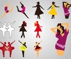 Dancing Girls Silhouettes