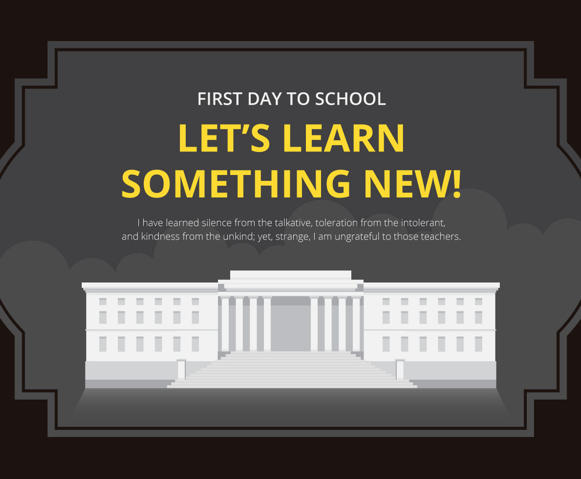 First Day Back To School Illustration for Kids or Student.