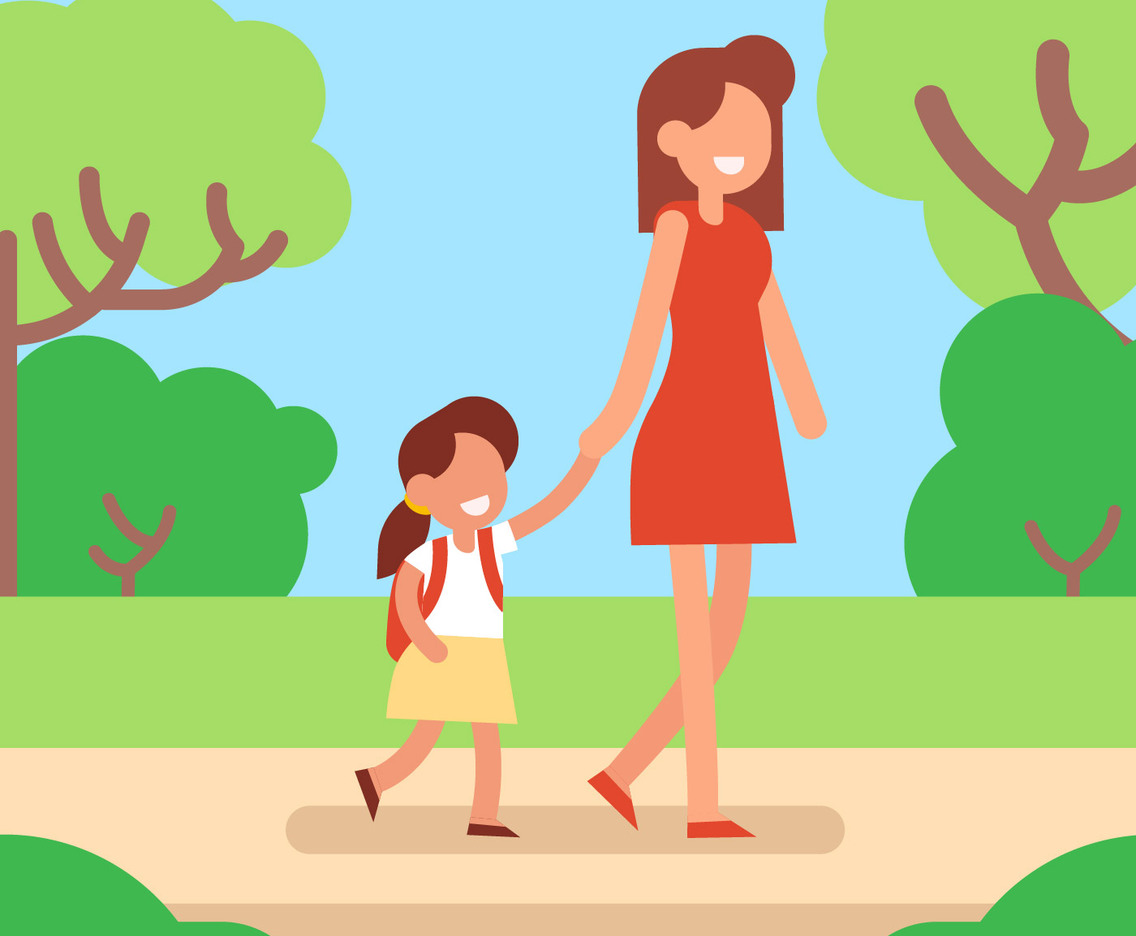First Day of School Vector Illustration
