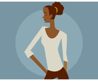Black Girl as a T-Shirt Model Vector